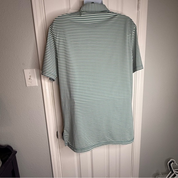Peter Millar Summer Comfort Golf Striped Performance Polo Top Turtle Sz Men’s M - Picture 2 of 4